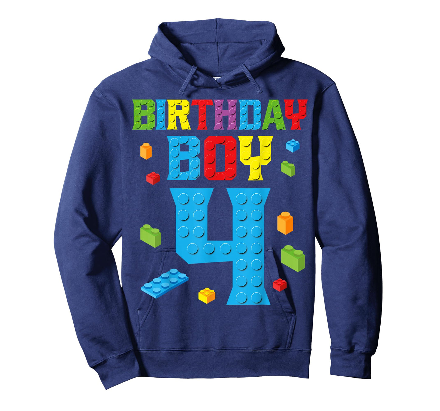 Master Builder 4th Birthday Boy 4 Four Year Building Bricks T-Shirt