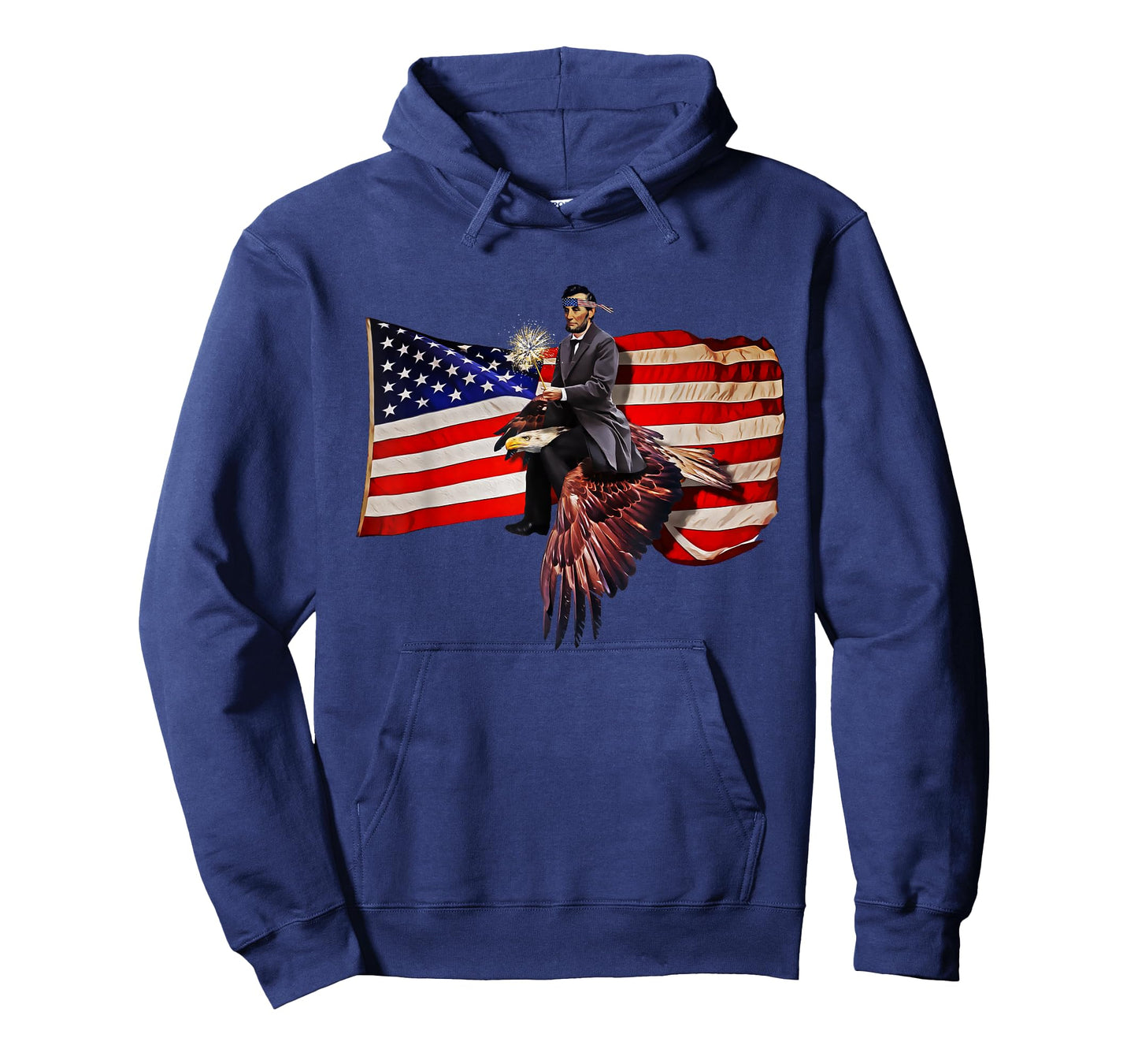 Abe Lincoln Riding Eagle TShirt Funny July 4th American Flag T-Shirt
