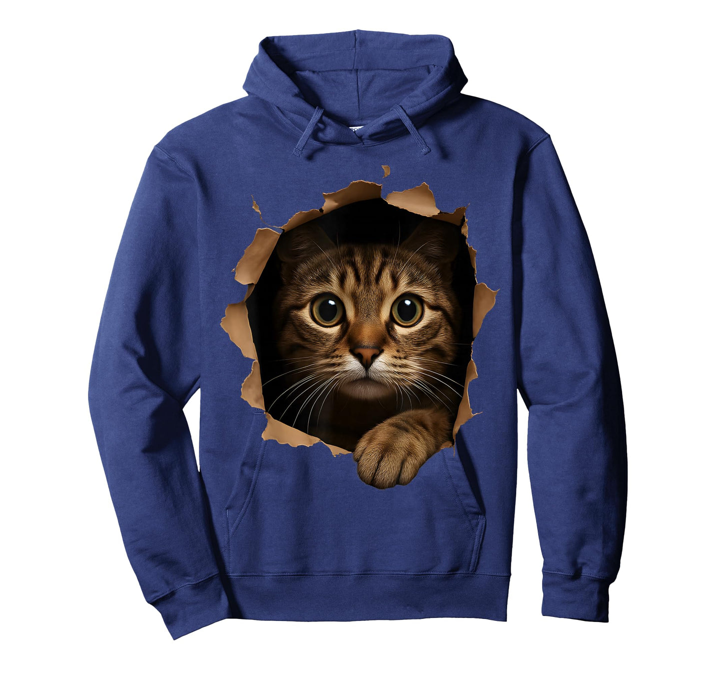 Cute kitten looks from torn fabric Funny Cat Lovers T-Shirt