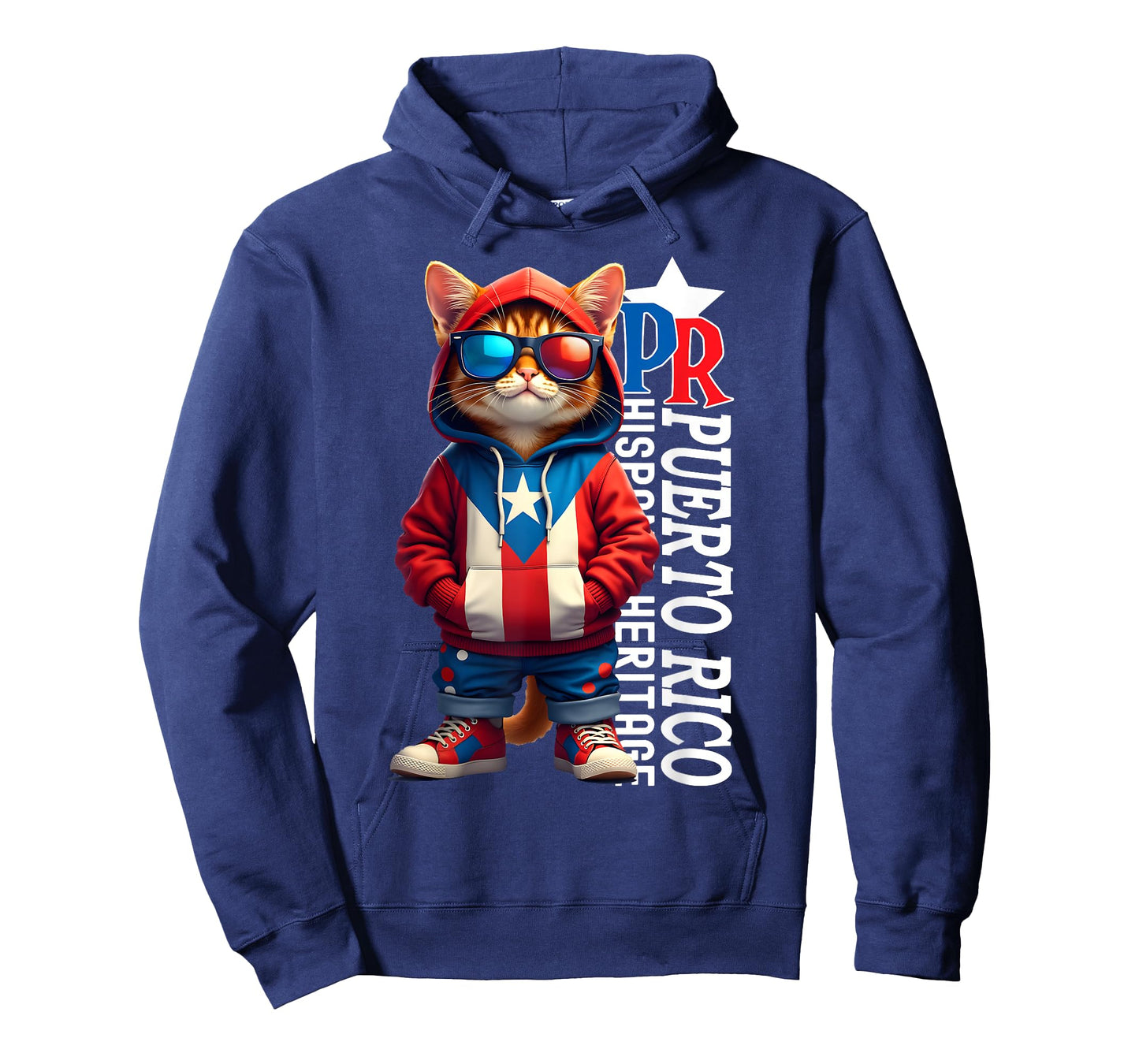 Funny Cat Puerto Rico Flag Boricua Cat Lovers Men Women Kids T-Shirt