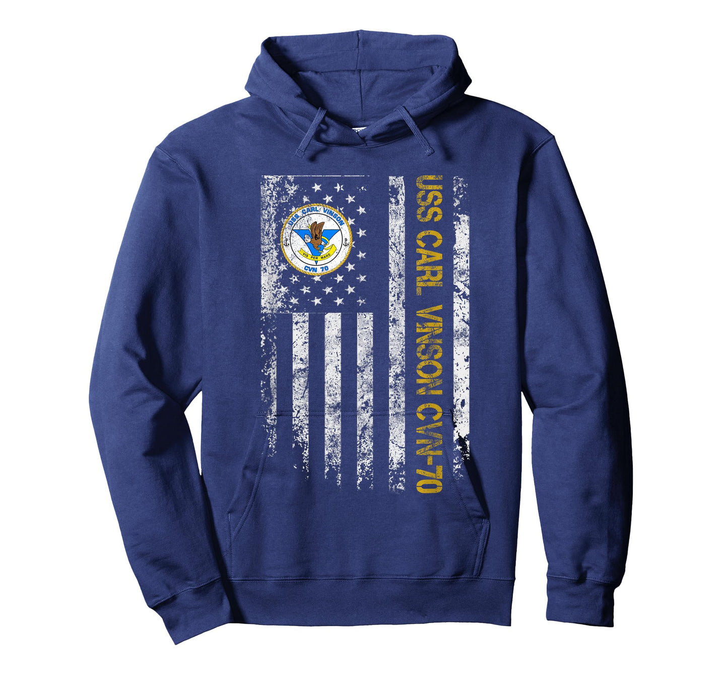 USS Carl Vinson CVN-70 Aircraft Carrier Veteran Flag Vintage T-Shirt