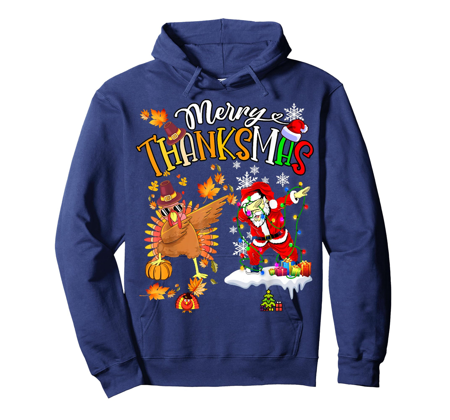 Merry Thanksmas Thanksgiving Christmas, Turkey Santa Dabbing T-Shirt