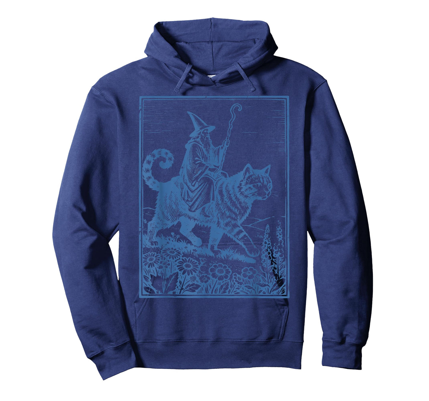 Vintage Wizard Cat Rider Funny Wizard Riding Giant Cat T-Shirt