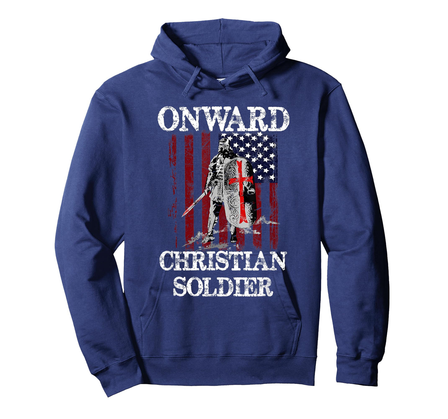 Onward Christian Soldier American Flag Knight Women Kids Men T-Shirt