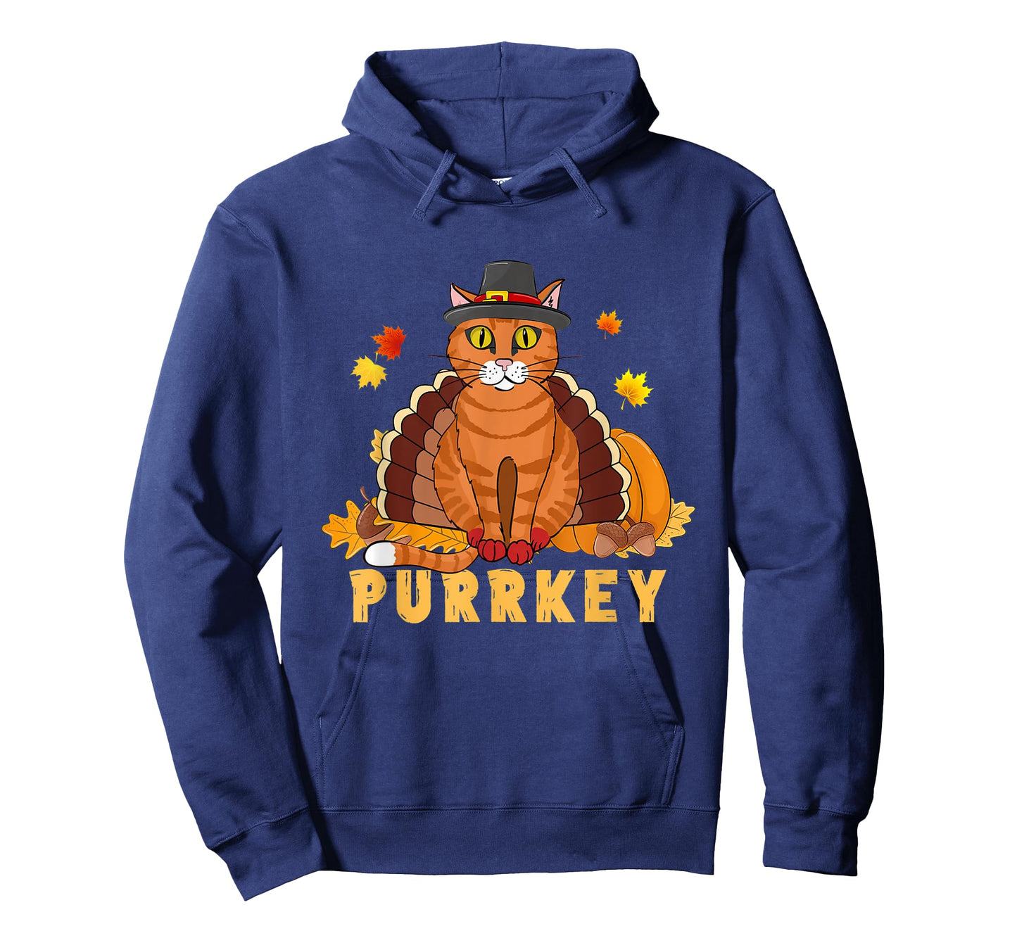 Purrkey Turkey Cat Funny Thanksgiving Cat Kitten Mom Dad T-Shirt for Men Women Kids