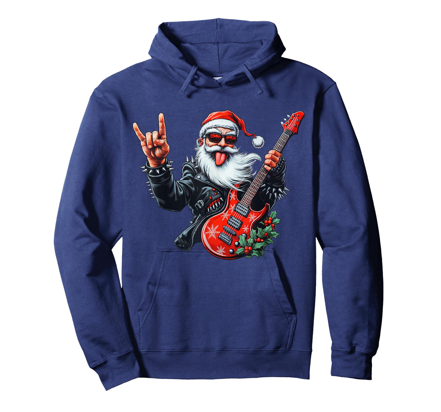Christmas Santa Claus Playing Electric Guitar Rock Star Xmas T-Shirt