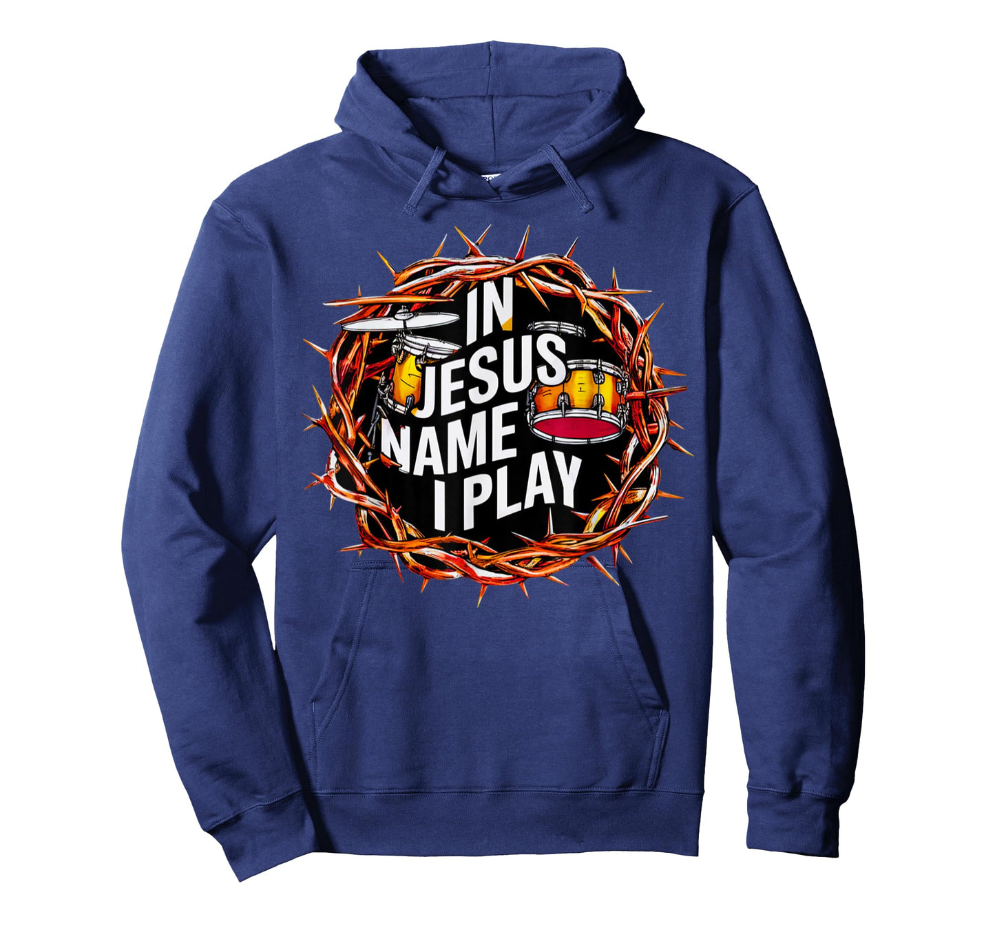 In Jesus Name I Play Drum Drummer Christian Music Band Drums T-Shirt