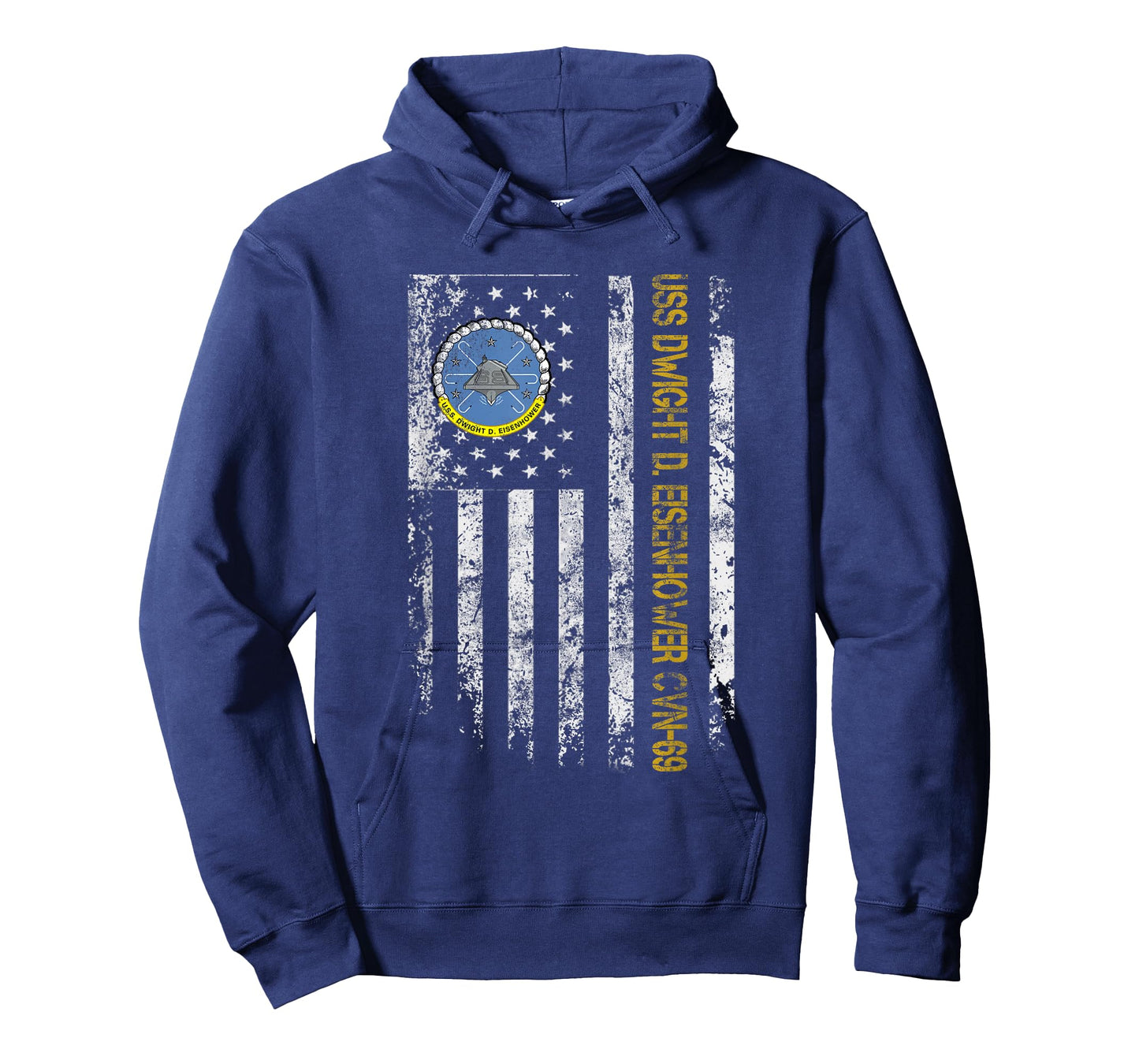 USS Dwight Eisenhower CVN-69 Aircraft Carrier Veteran Flag T-Shirt