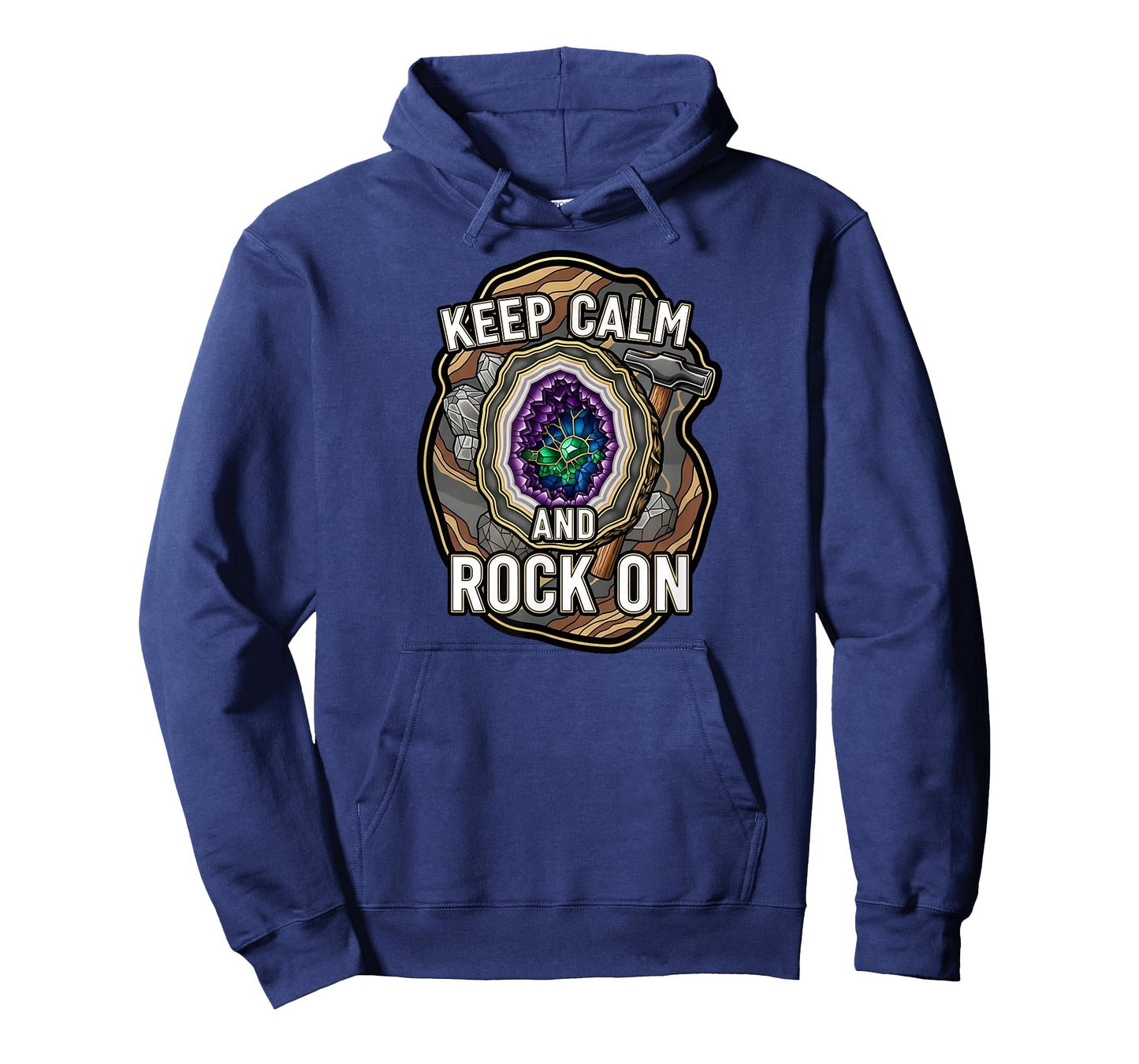 Keep Calm Rock On Geode Geology Mineral Hunter T-Shirt
