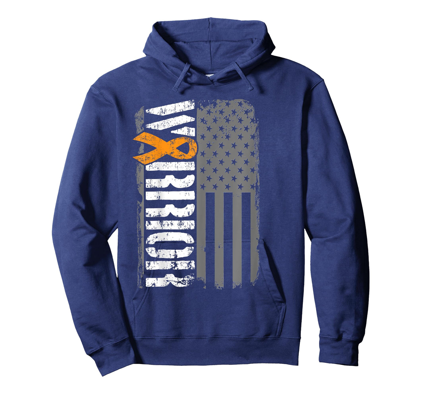 Kidney Cancer Warrior - Sideways Awareness Ribbon USA Flag T-Shirt