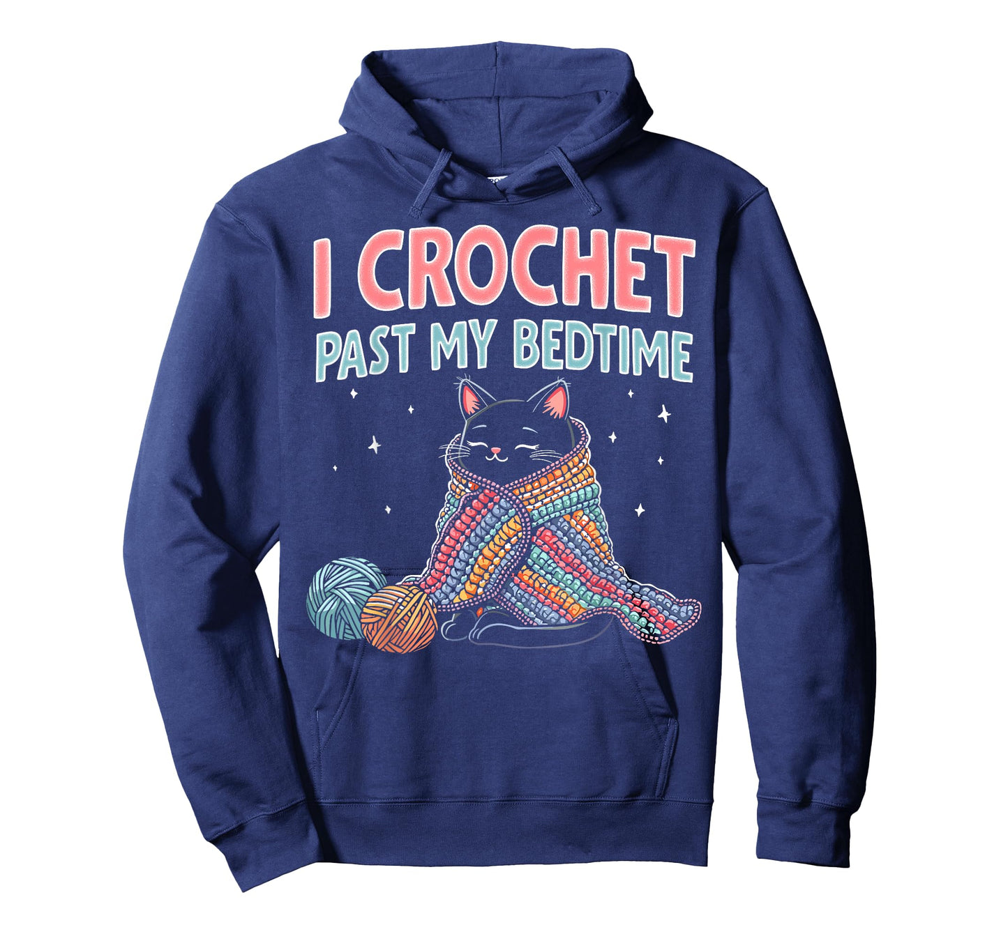 Cat I crochet past my bedtime cute cat crocheting T-Shirt for Men Women Kids