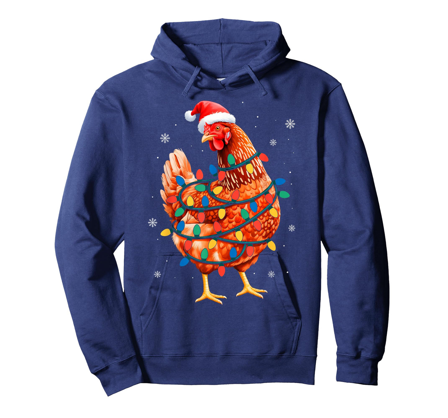 Chicken Christmas Tree Lights Farm Animal Santa Xmas Pajamas T-Shirt