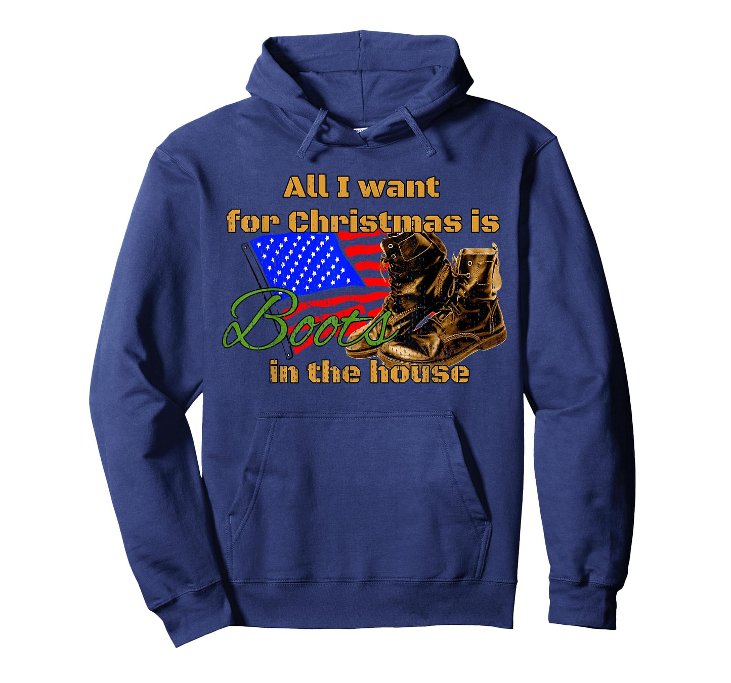 Boots in the House All I Want for Christmas Military Mom T-Shirt
