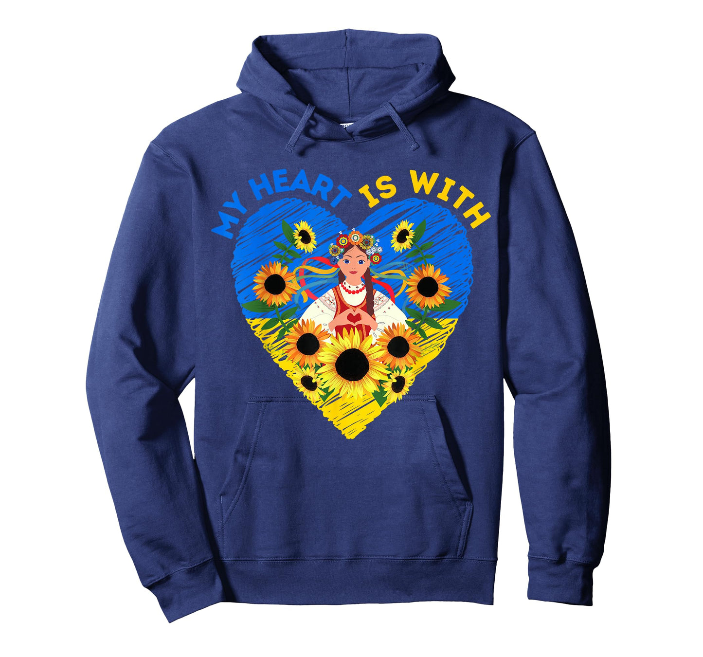 MY HEART IS WITH UKRAINE, Ukrainian Flag Traditional Women T-Shirt