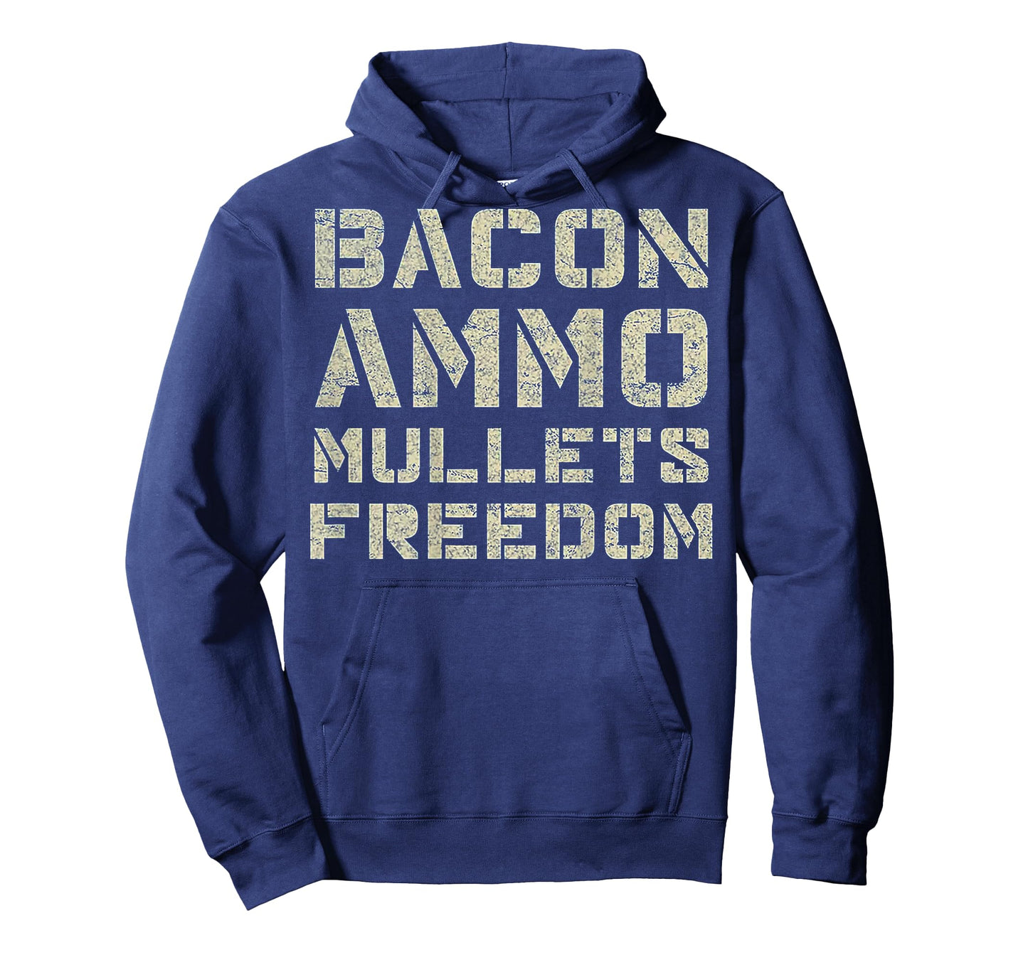 Bacon Ammo Mullets Freedom (on back) T-Shirt