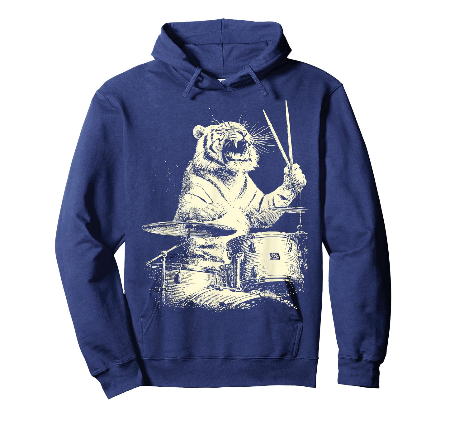 Tiger Playing Drums Funny Music Animal Drummer Graphic T-Shirt