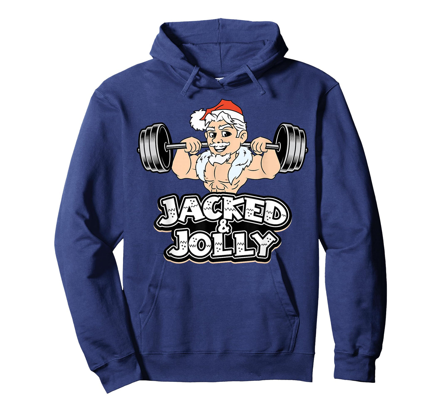 Jacked And Jolly Christmas Gym Workout Santa Lifting Funny T-Shirt