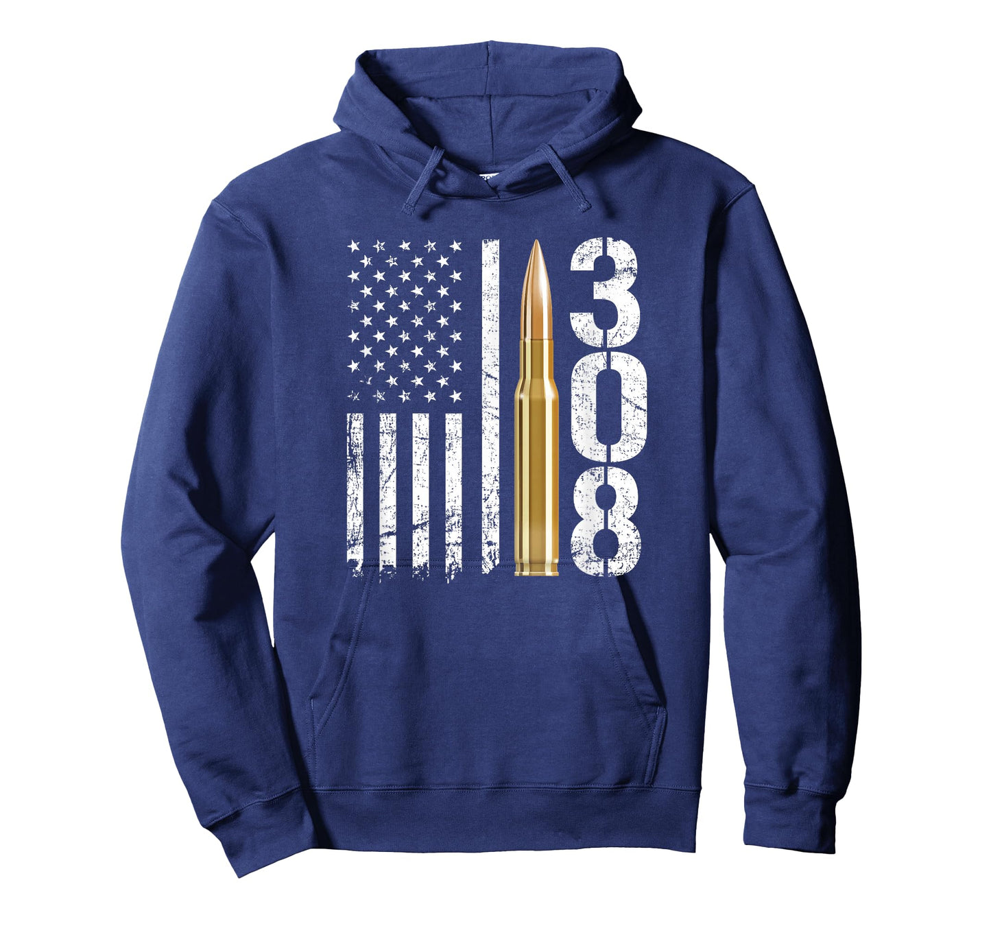.308 Gun Ammo Bullet 308 Calibre Rifle USA Flag T-Shirt