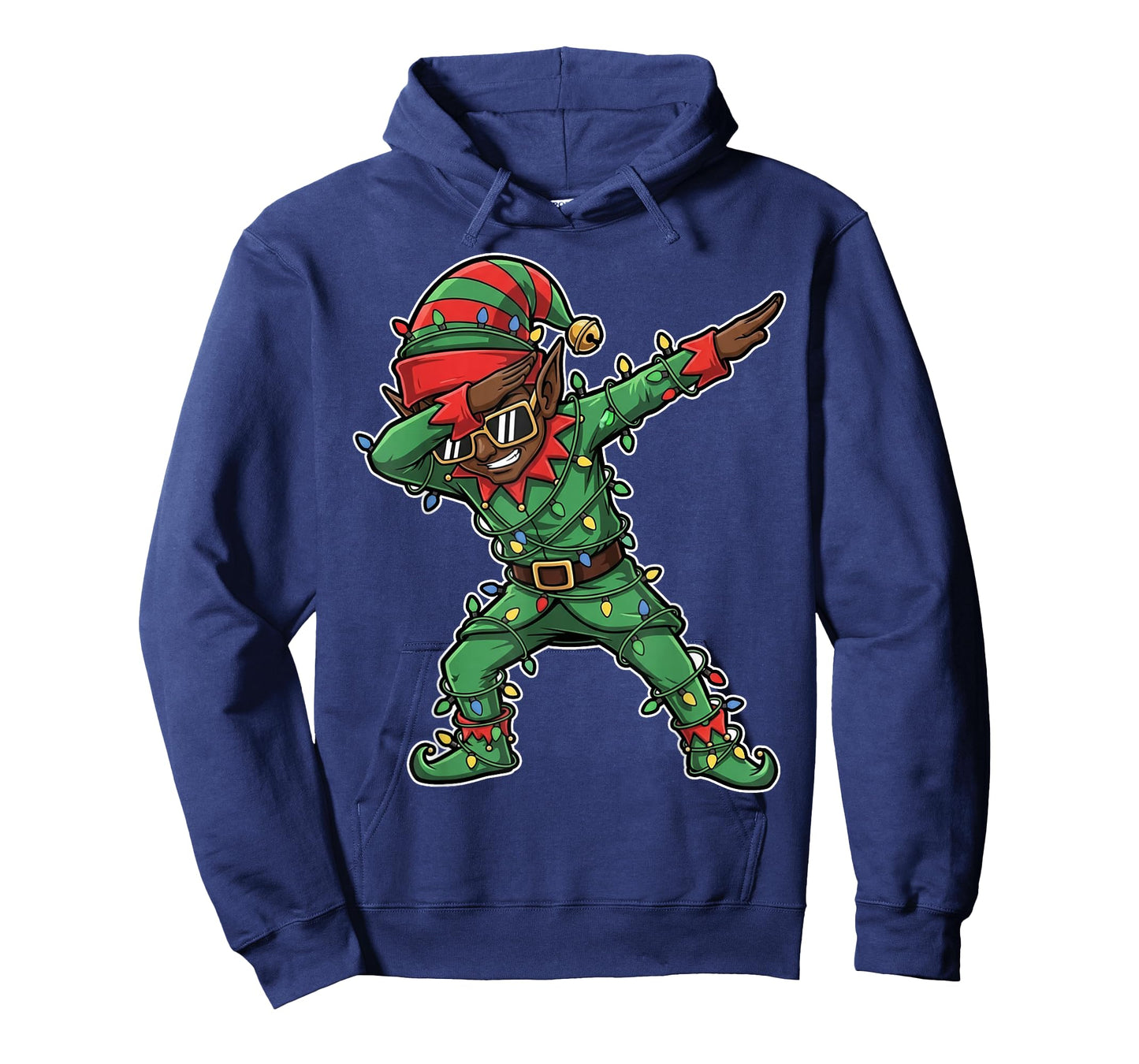 Dabbing African American Elf Christmas Lights T-Shirt