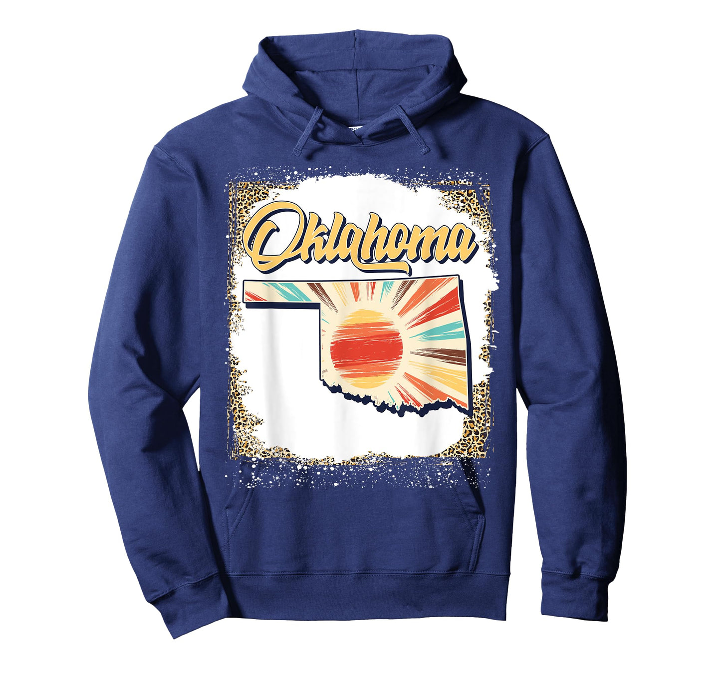 Vintage USA Oklahoma State Map Flag Souvenir Men Women Kids T-Shirt