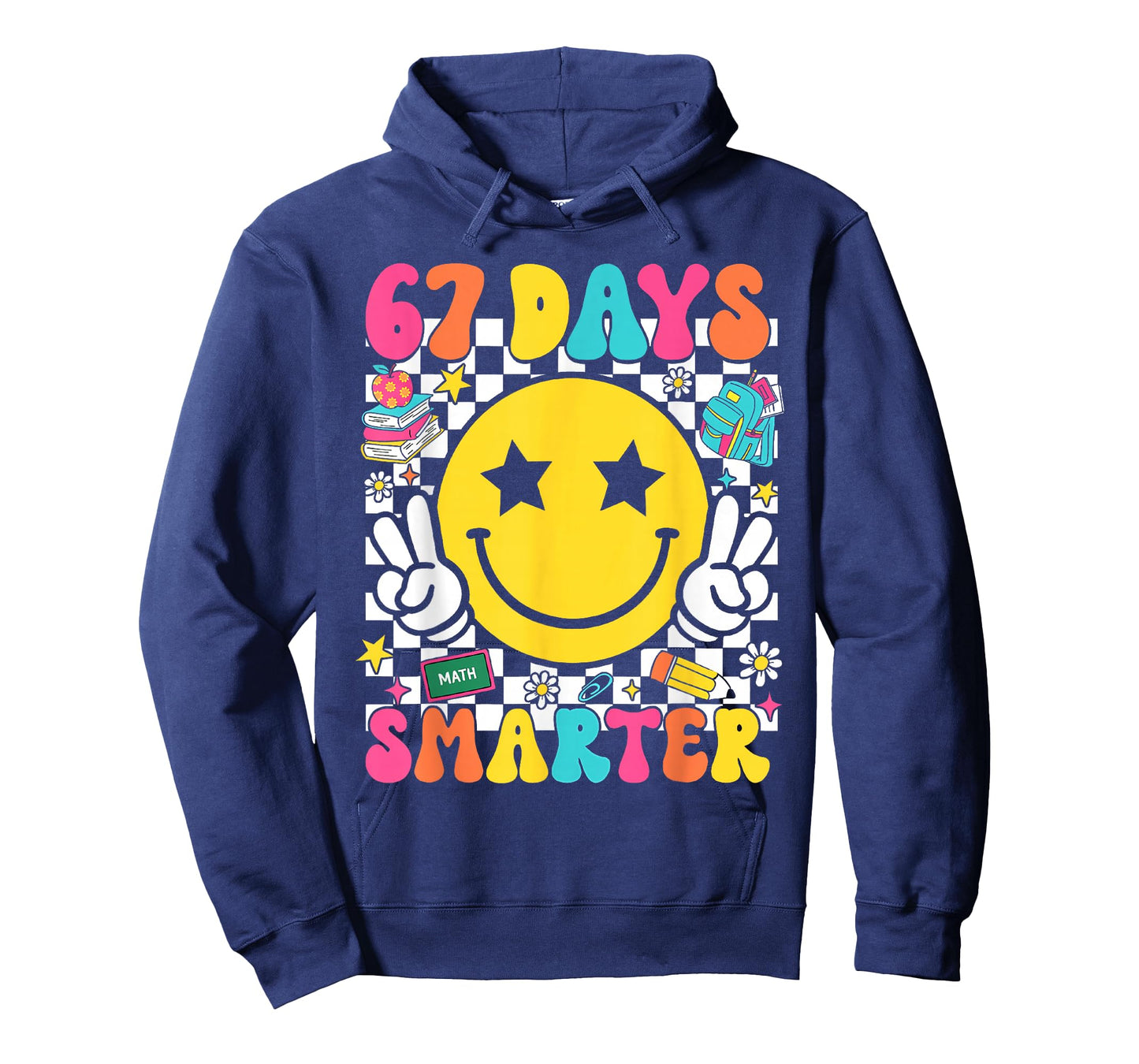 67th Day of School 67 Days Smarter Teacher Student Groovy T-Shirt