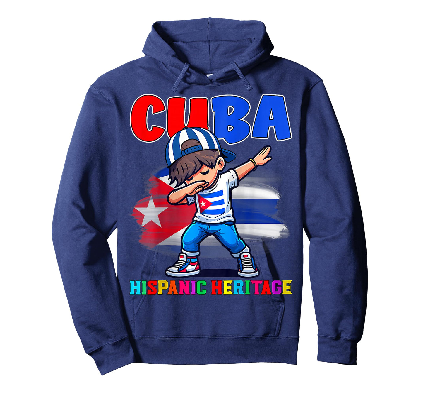 Hispanic Heritage Month Cuban Flag Cuba Dabbing Boy Kid T-Shirt