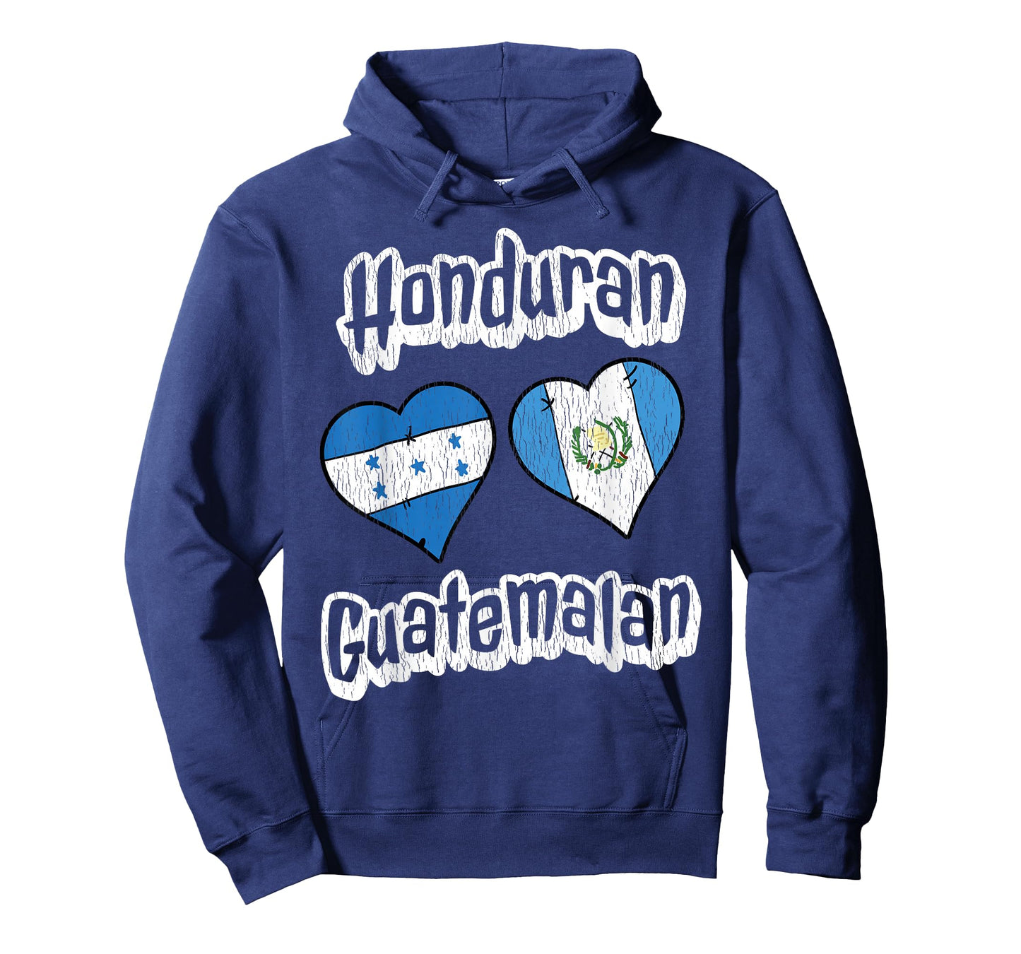 Honduran Guatemalan Flag Heart Combo Distressed T-Shirt