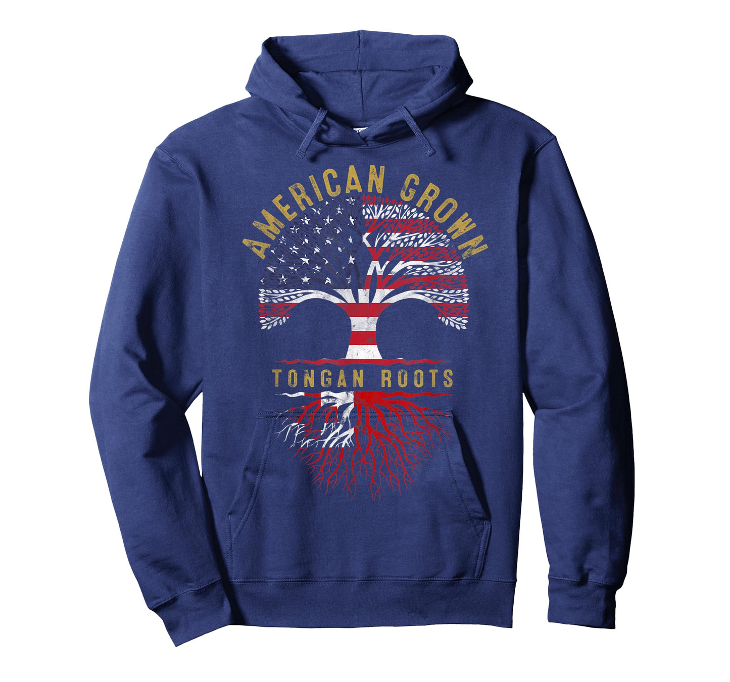 American Grown Tongan Roots Tree Flag Family Heritage T-Shirt