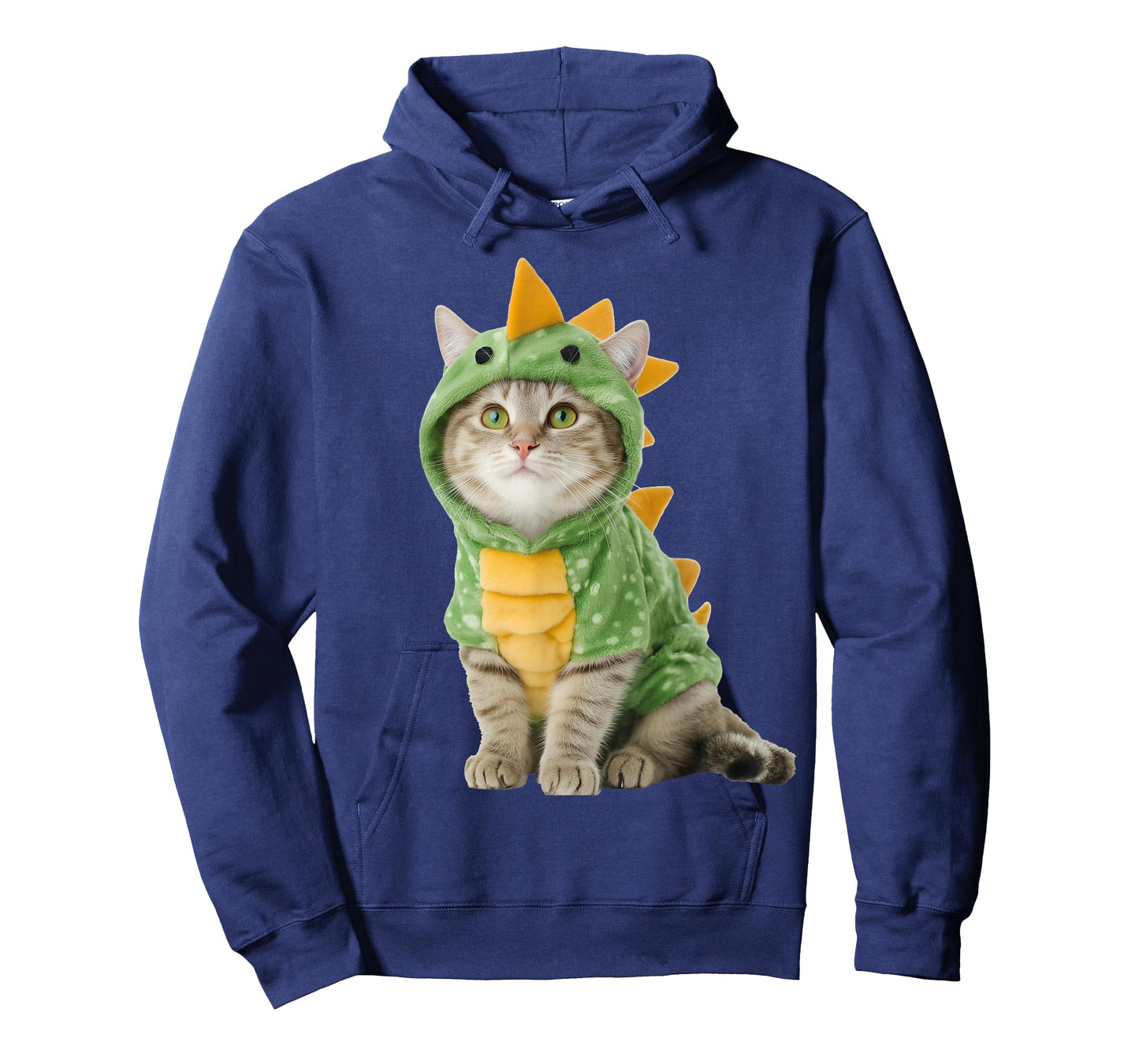 Cat Wearing Dino Dinosaur Costume Funny Halloween Graphic T-Shirt