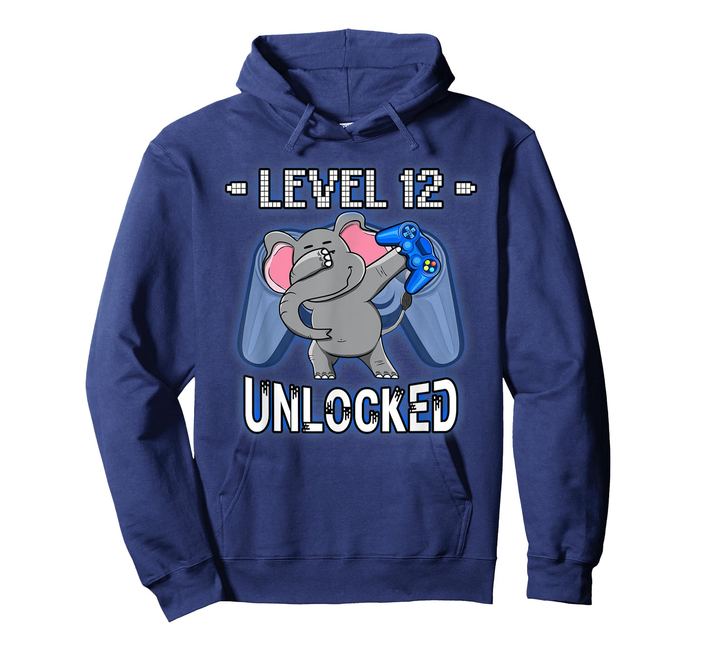 Level 12 Unlocked Funny Dabbing Elephant Gamer 12th Birthday T-Shirt