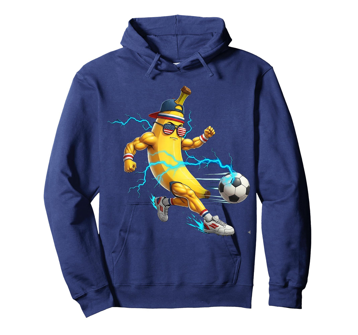Funny Banana Soccer Player Tee Cool USA Sports Fruit Graphic T-Shirt