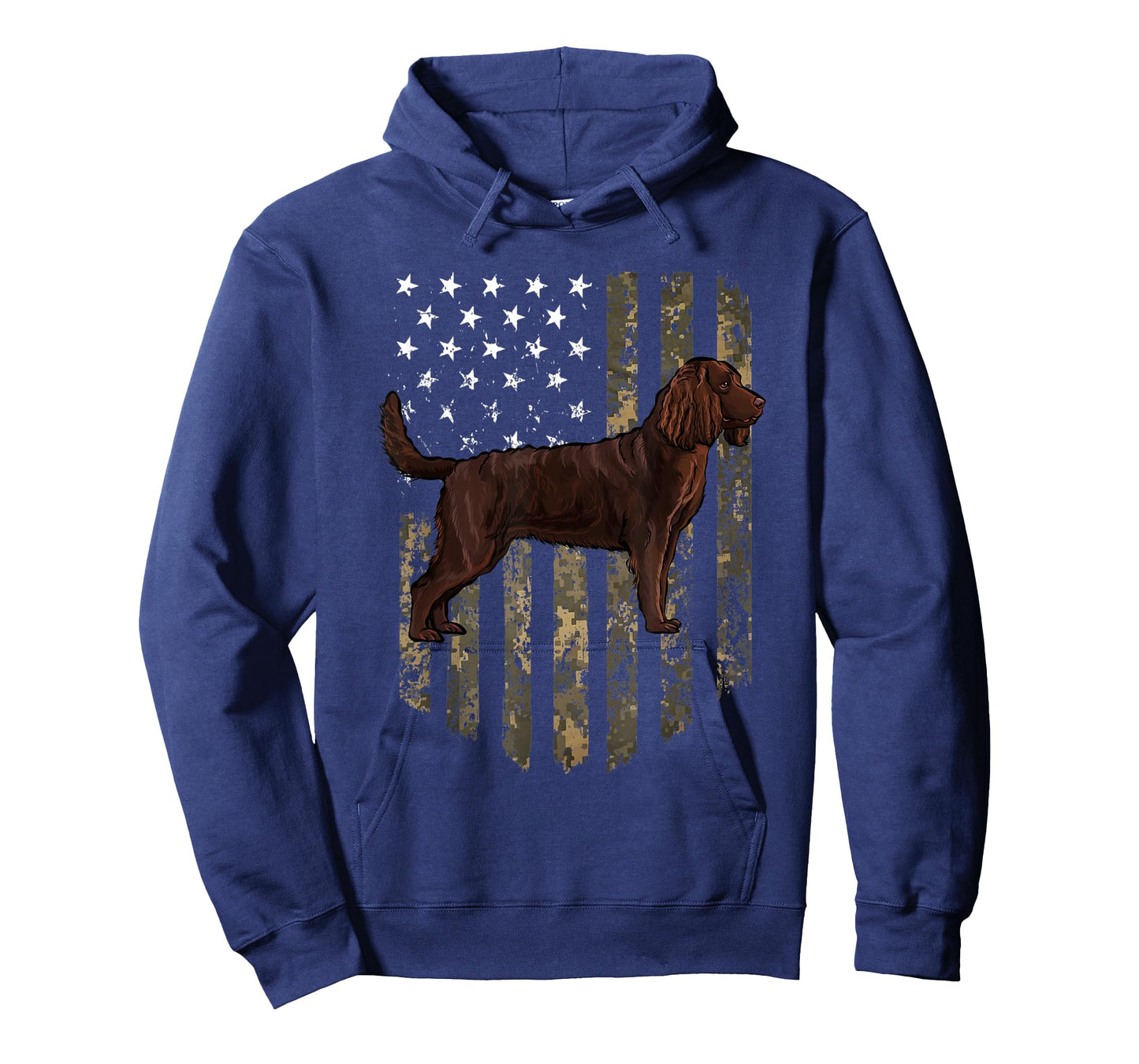 Camo American Flag American Water Spaniel 4th Of July USA T-Shirt