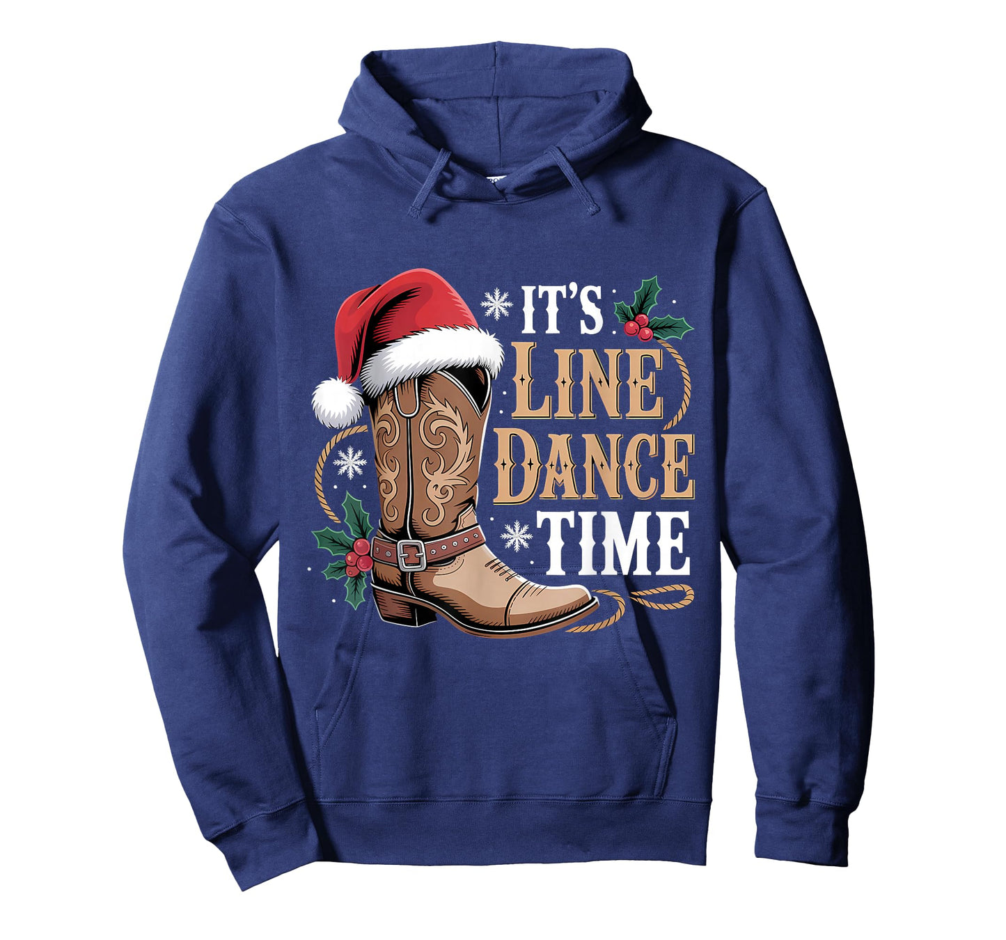 It's Line Dance Time Line Dancing Santa Hat Christmas Eve T-Shirt