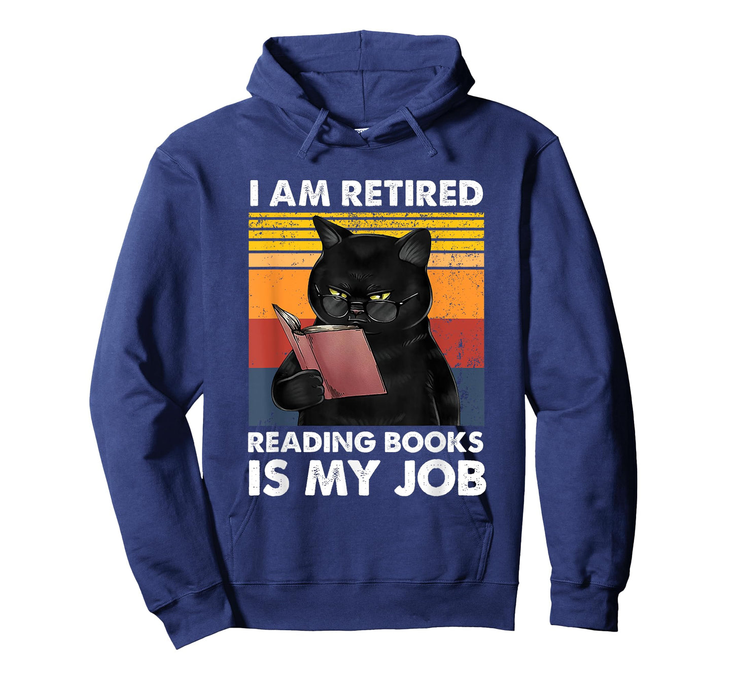 I'm Retired Reading Books Is My Job Funny Cat Reader T-Shirt