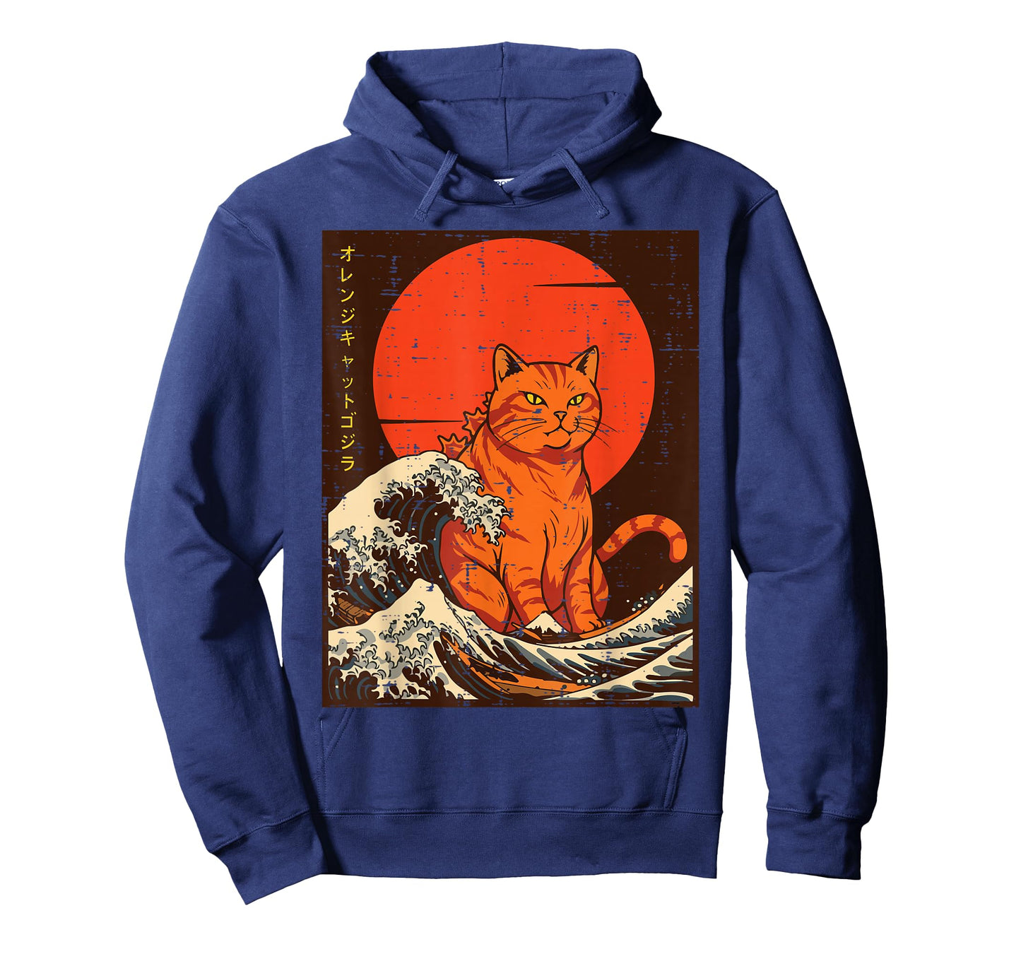 Orange Cat Monster Catzilla Wave Japanese Art Women Men Kids T-Shirt