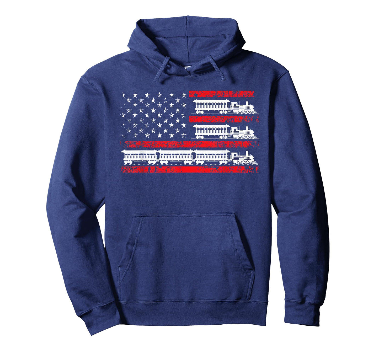 Model Train Patriotic USA Flag Locomotive Model Railroad T-Shirt