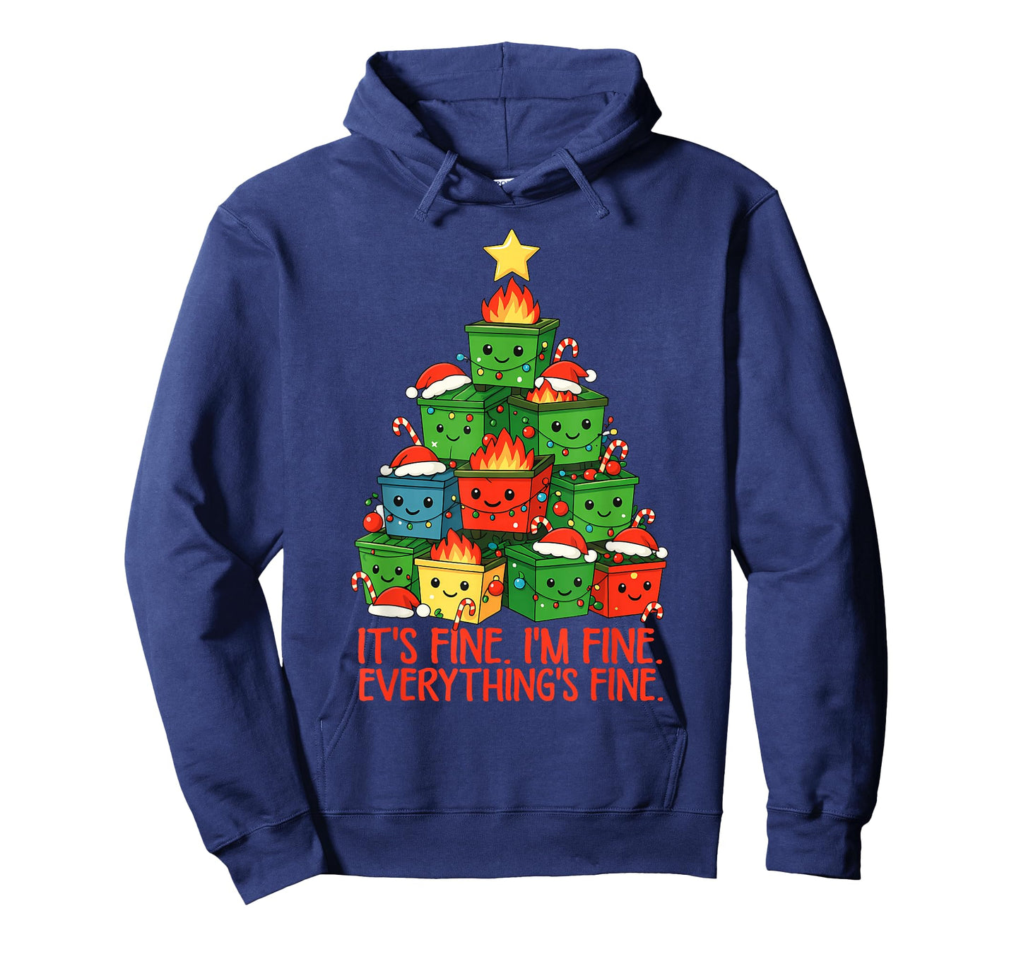 It's Fine I'm Fine Everything is Fine Christmas Dumpster T-Shirt