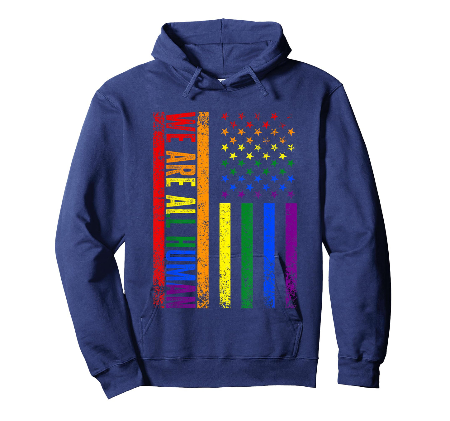 USA Flag We Are All Human LGBT Gay Pride Flag Support LGBTQ T-Shirt