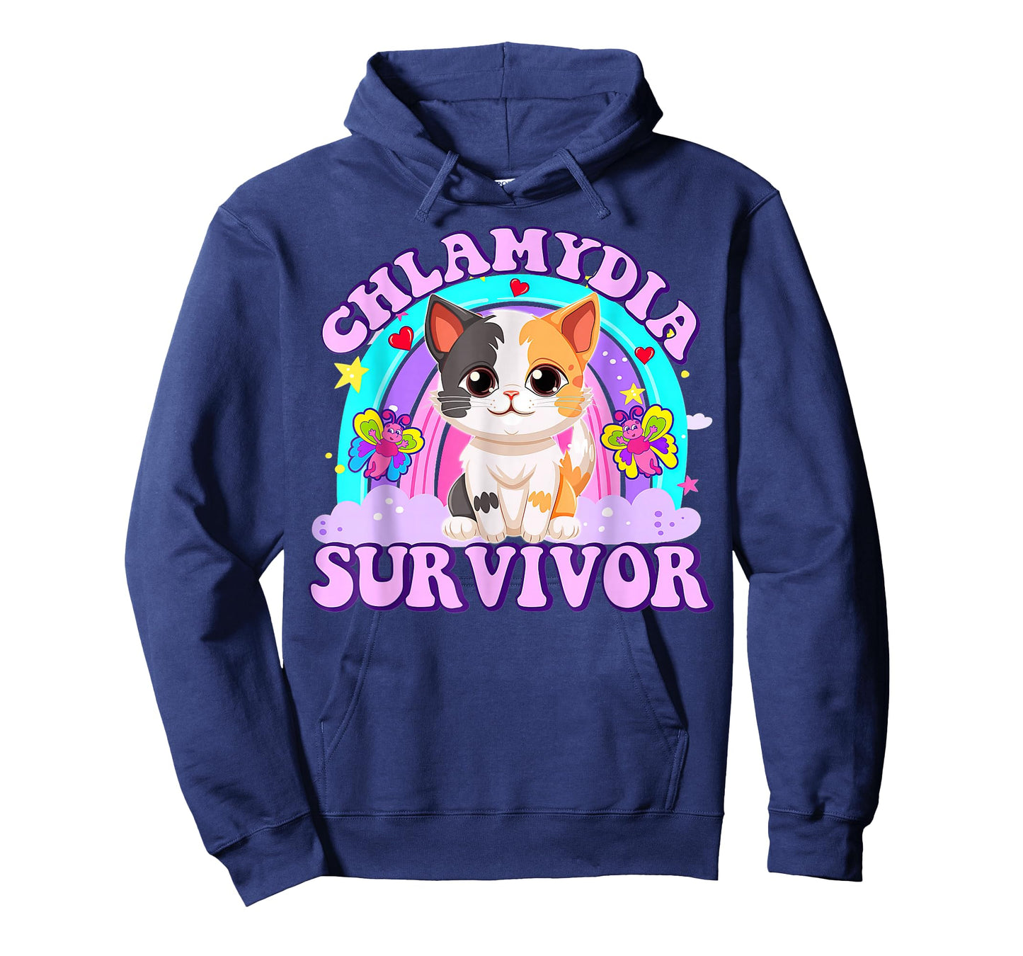 Chlamydia Survivor Cat Rainbow T-Shirt