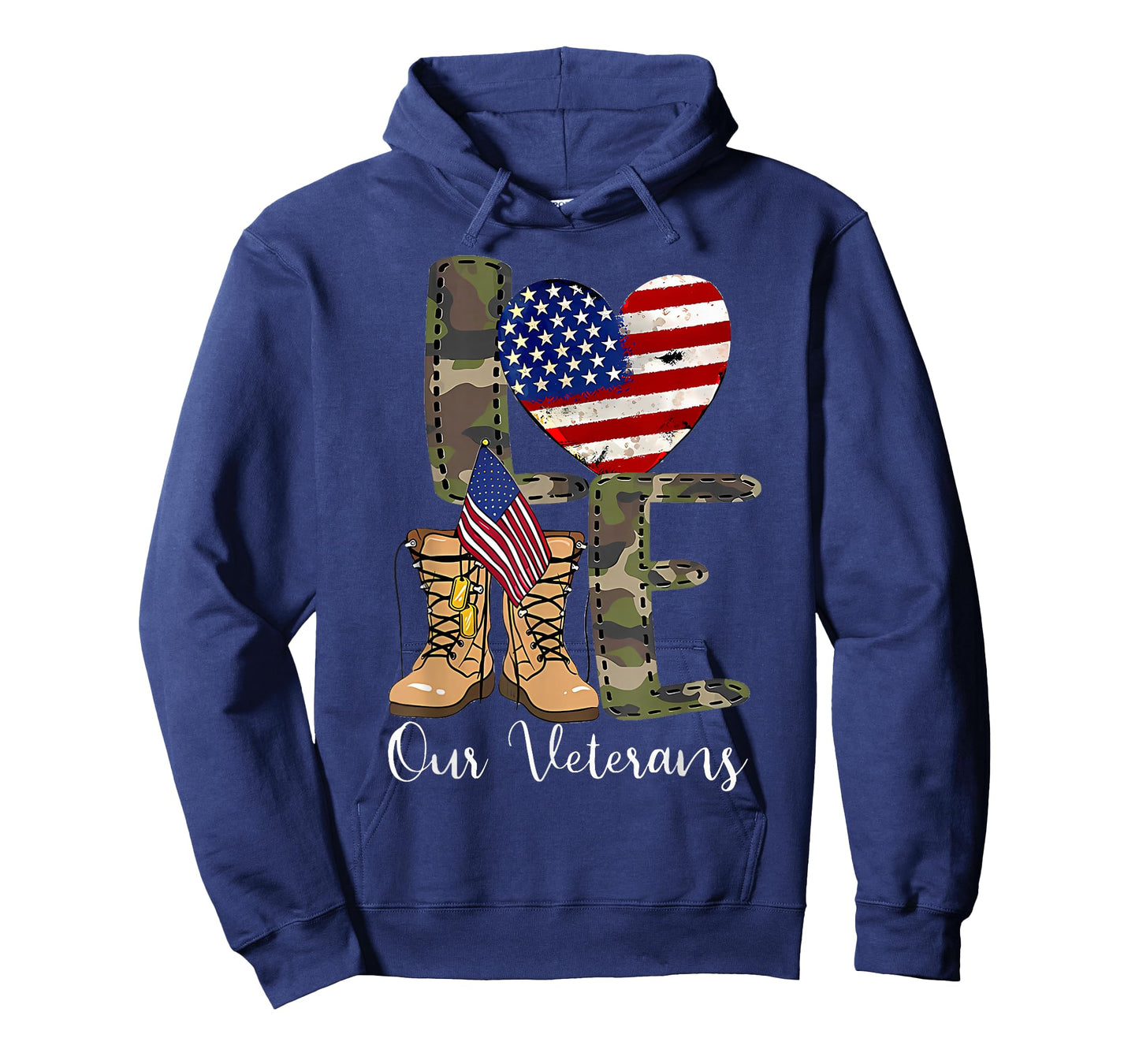 Love Our Veterans Day Proud Military American Flag T-Shirt