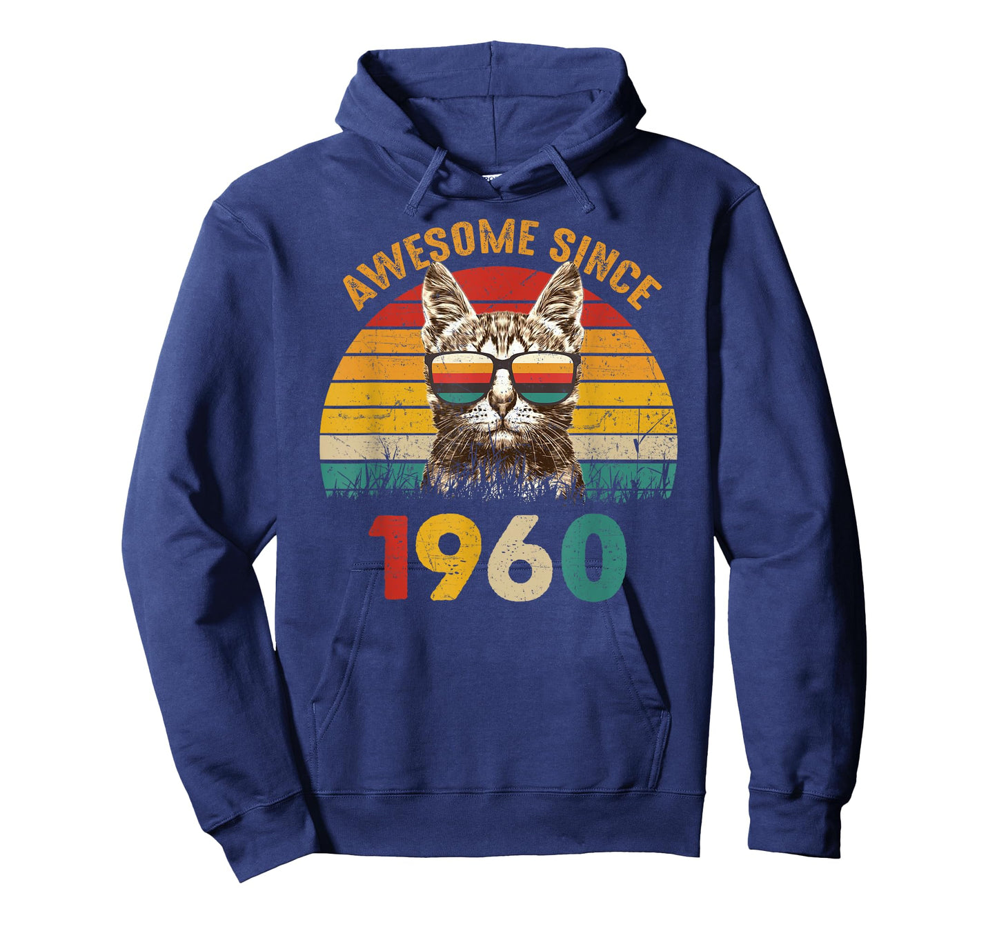 65th Birthday Gift Vintage Cat Lover Awesome Since 1960 T-Shirt for Men Women