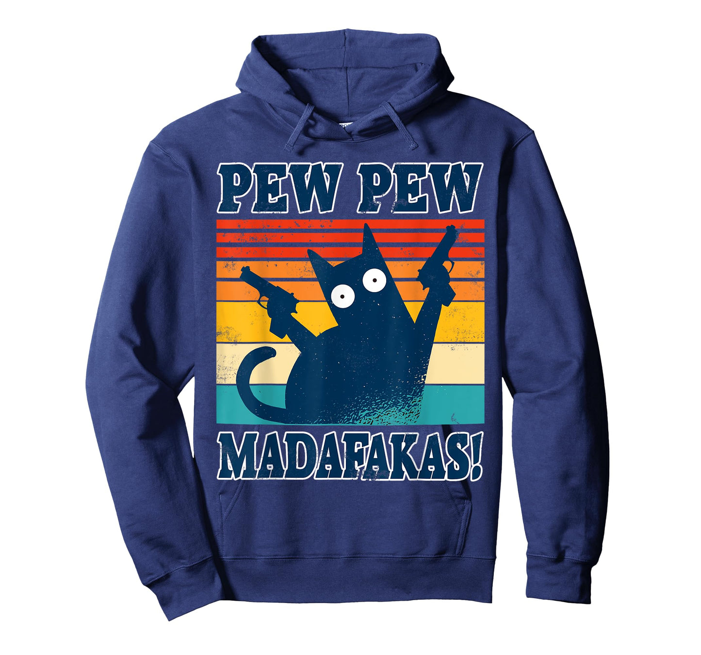 Cat Pew Pew Madafakas Crazy Cat Gun Funny Gift T-Shirt