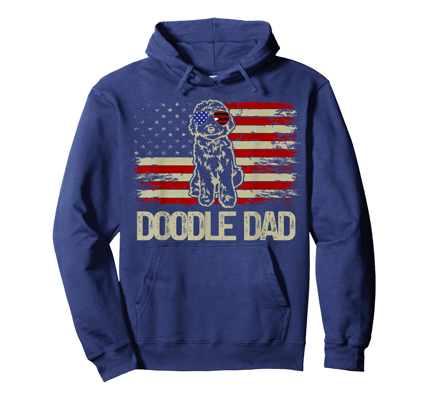 Patriotic Doodle Dad Goldendoodle American Flag 4th of July Women Men T-Shirt