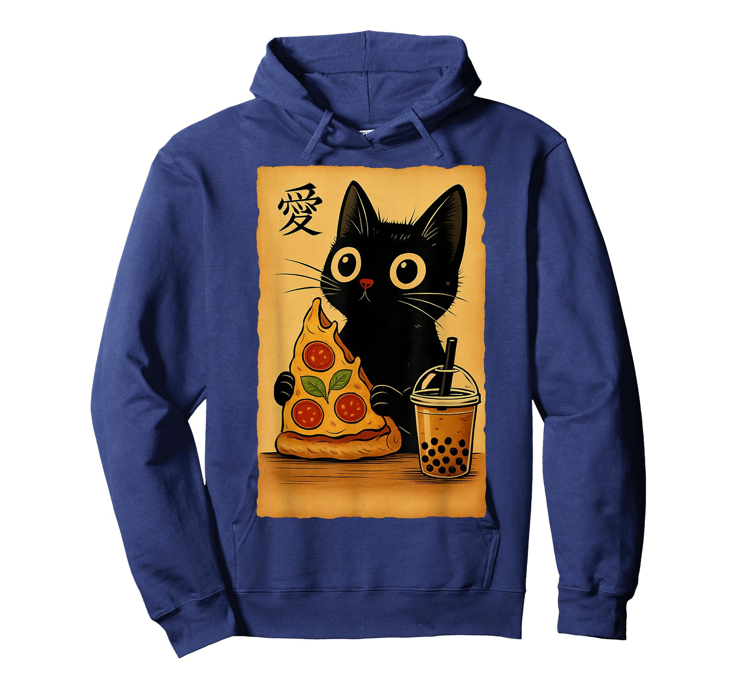 Japanese Kawaii Anime Cat Pizza Booba Tea Cat Eating Pizza T-Shirt