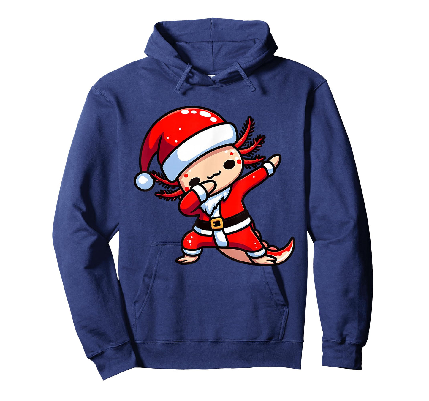 Dabbing Axolotl Santa Claus Hat Kids Boys Christmas Pajama T-Shirt