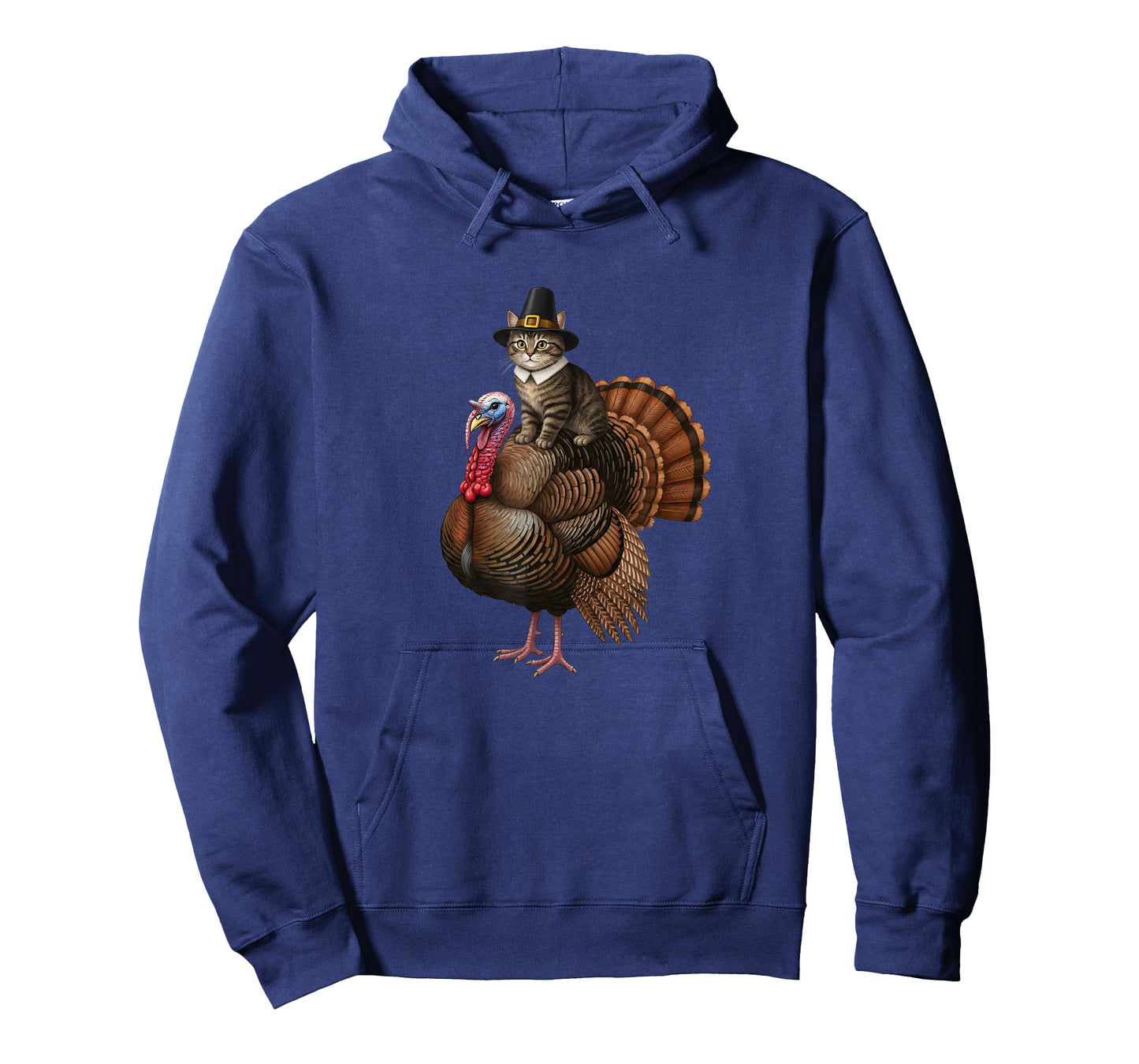 Funny Thanksgiving Cat On Turkey, Pilgrim Hat Turkey Day T-Shirt
