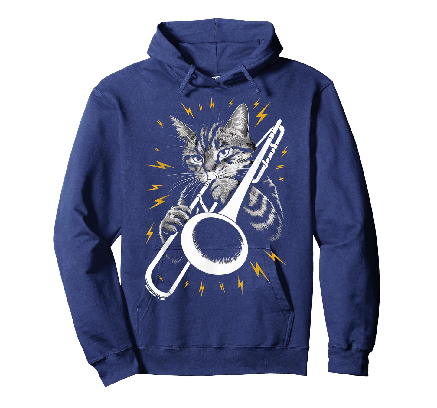 Musik Cat Playing Trombone instrument on Cat Trombonist T-Shirt