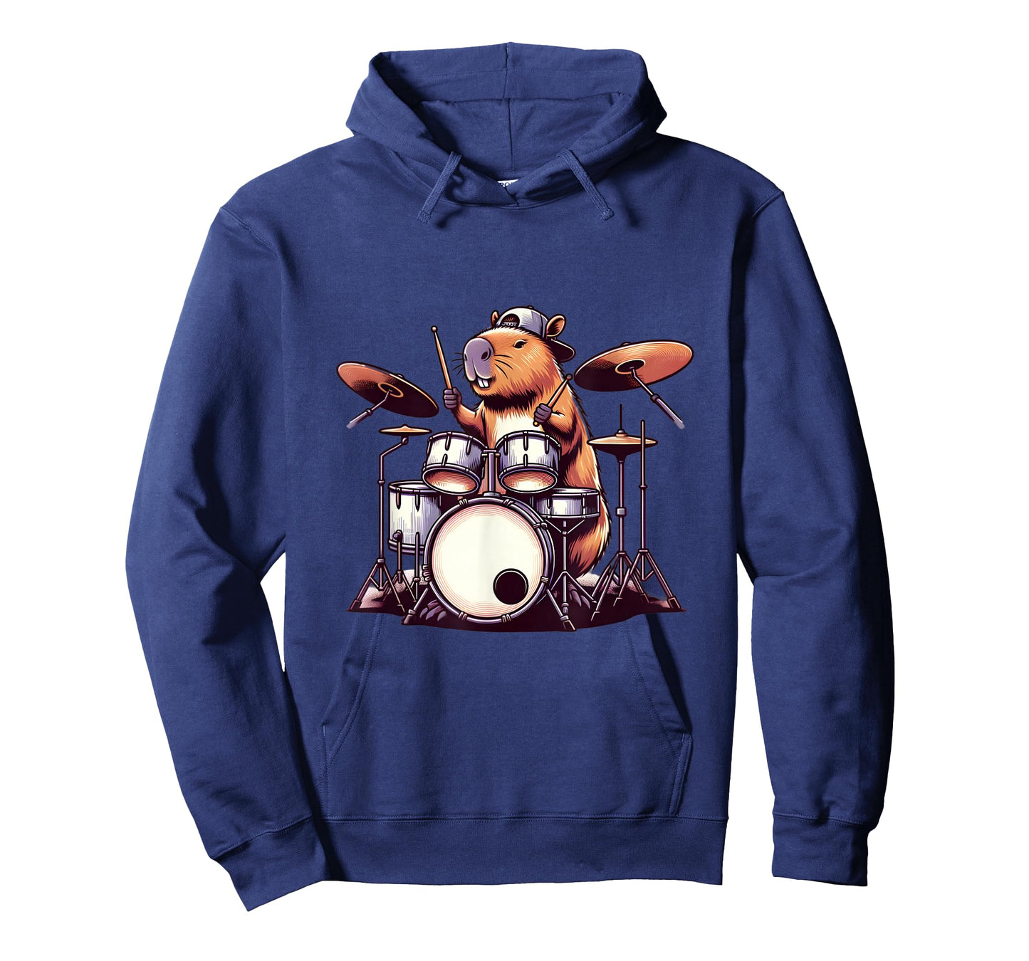 Capybara Playing Drums Drumming Lover Graphic Funny Drummer T-Shirt