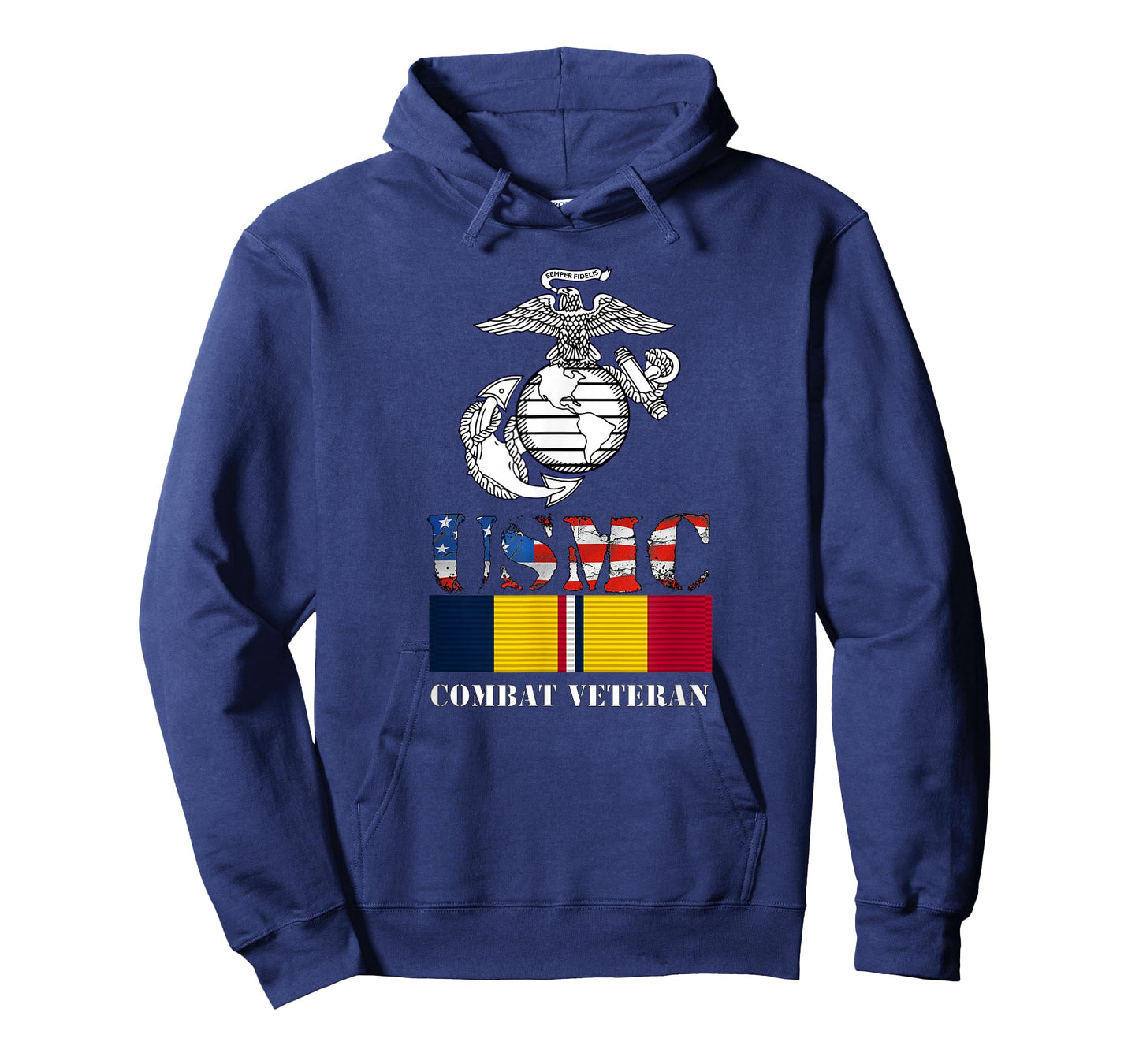 American Flag Combat Action Ribbon Vet T-Shirt