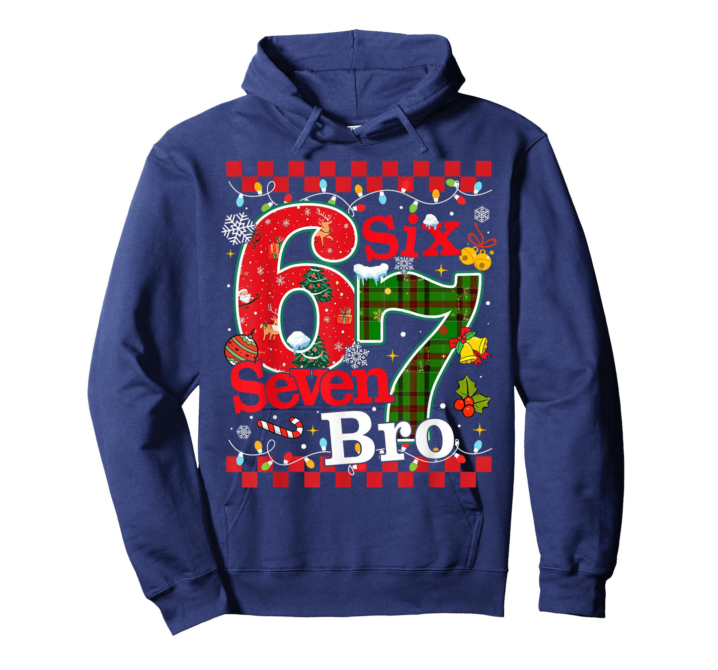 Six Seven Christmas Bro Funny Brainrot Meme 67 Gen Z Slang T-Shirt